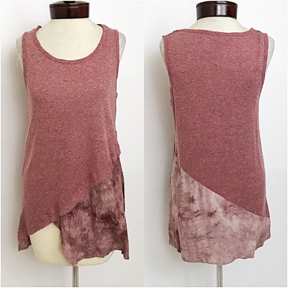 Raspberry Asymmetrical Tie Dye Tank Top S - Picture 5 of 5